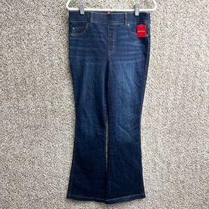 Spanx Jeans Women’s Large Midnight Shade Blue Denim Pull-On Flare NWT